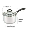 thumbnail image 2 of Cook N Home Saucepan Sauce Pot with Lid 1 Quart Professional Stainless Steel, Stay Cool Handle, silver, 2 of 6