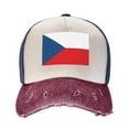 thumbnail image 2 of Czech Republic Distressed Baseball Cap Dad Hats for Men Women Vintage Trucker Hat Low Profile Ball Caps, 2 of 7