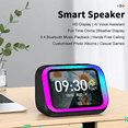 thumbnail image 5 of Intelligent Large Screen Bluetooth Clock Speaker with Temperature Display Control Table Speaker FM Office Decor Black, 5 of 7