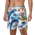 thumbnail image 2 of Uemuo Marine Animals Pattern Mens Swim Trunks Quick Dry Board Shorts with Mesh Lining, Stretch Beach Shorts Quick Dry No-Chafing Board Shorts-XX-Large, 2 of 9