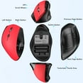 thumbnail image 4 of Ergonomic Vertical Mouse, 2.4 GHz Wireless Mouse with Nano Receiver and Auto-Sleep Mode, 800/1200/1600 DPI Optical Tracking, MEMZUOIX Wireless Gaming Mouse for PC Laptop Macbook, Red, 4 of 9