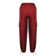 thumbnail image 4 of Women's Baggy Cargo Pants Trendy Casual Hiking Pant Loose Fit Y2K Parachute Drawstring Joggers with Pockets, 4 of 6