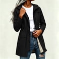 thumbnail image 2 of CFLVAEK Long Raincoat for Women Waterproof Lightweight Hooded Rain Jackets Drawstring Waisted Outdoor Hiking Windbreaker Black L, 2 of 10