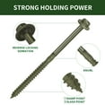 thumbnail image 5 of Timber Screws #14 X 6  Inch Self-Drilling Structural Wood Lag Deck Screws – Corrosion-Resistant Green Coated, 1500-Hour Salt Spray Tested for Landscaping, Construction & Pole Barns （80PCS), 5 of 9