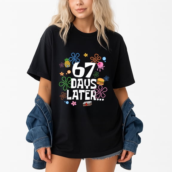 67 Days Later 67th Day Of School T-Shirt – Classroom Humor Theme – Teacher and Student Celebration