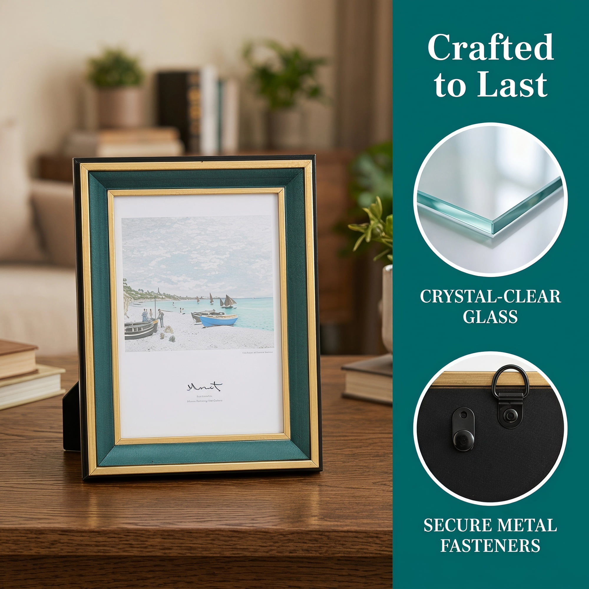 Unique Bargains Classic Resin Gallery Wall Decor Picture Frame Sapphire Blue 5" x 7"