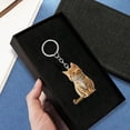 thumbnail image 2 of Cute Cat Car Hanging Ornament, 2D Flat Cat Keychain Acrylic Funny Kitty Car Interior Charms Accessories Keyring Keychains Backpack Decoration, 2 of 7