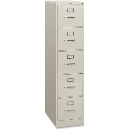 HON 310 Series Five-Drawer, Full-Suspension File, Letter, 26-1/2d, Light Gray