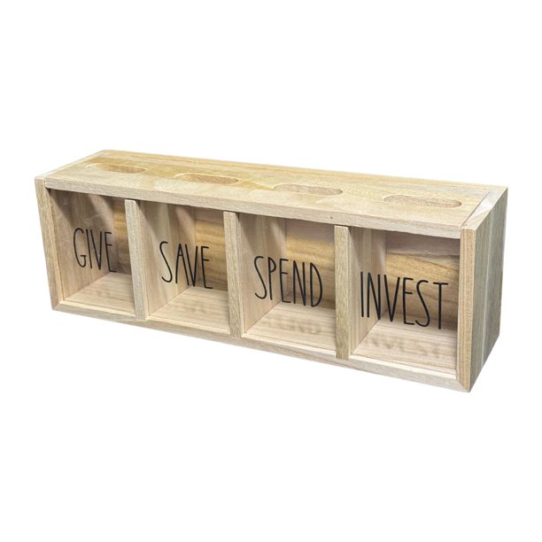 Hucha de madera para niños, caja de dinero resistente para decoración del hogar, alcancía de pared para cambio de monedas, ideal para el dormitorio de Color de la madera
