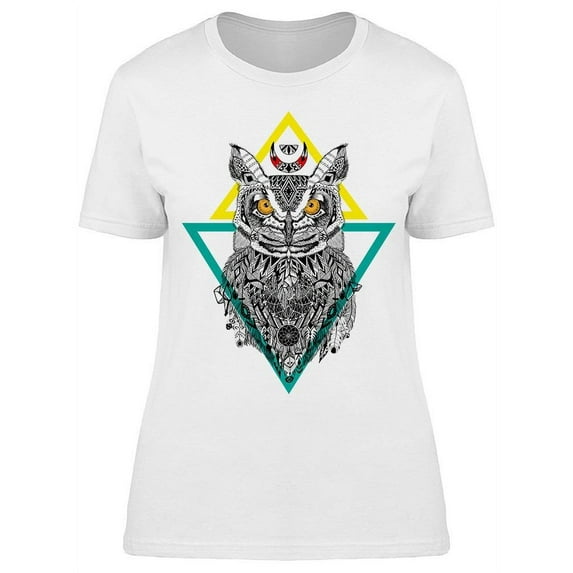 Owl In Aztec Style T-Shirt Women -Image by Shutterstock, Female Medium