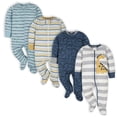 thumbnail image 1 of Pijama enterizo Sleep 'N Play Footie Gerber para bebé niño, dinosaurio azul, RN, 1 of 6
