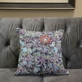 thumbnail image 4 of Amrita Sen Flying Floral Paisley Throw Pillow with Removable Cover in Purple Gray Blue 18x18, 4 of 4