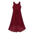 thumbnail image 3 of Aislor Little Girls High Low Lace Wedding Bridesmaid Pageant Party Chiffon Formal Dress 6-16 A Burgundy 16, 3 of 7
