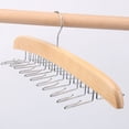 thumbnail image 1 of Hanging Tie Holder Organizer Rack,Wooden Tie Hanger with Hooks for Closet Space Saving, 1 of 6