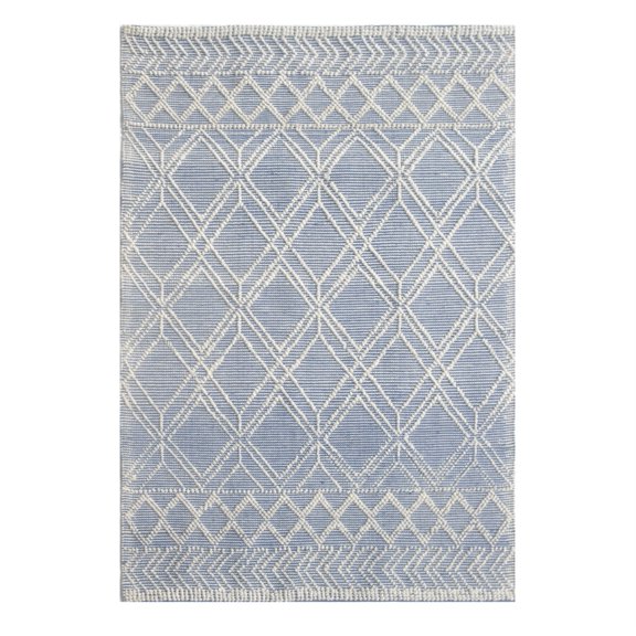 Chloe 7724 Blue Ivory Geo Area Rug, Size - 6' x 9'