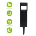 thumbnail image 5 of Better Homes & Gardens 15 Lumen Solar Powered LED Outdoor Landscape Cast Metal Square Bollard Path Lights Black, 4-Pack, 5 of 10