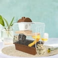 thumbnail image 6 of oshhni Small Animal Carrier Cage Hamster Cage for Dwarf Hamster Guinea Pig Hedgehog brown, 6 of 8