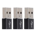 thumbnail image 5 of Paquete de 3 adaptadores de disco U USB 2.0 macho a tipo C hembra Adaptador de metal USB a tipo C para teléfono móvil portátil (blanco), 5 of 5