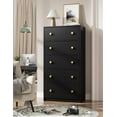 thumbnail image 2 of Nicehill Black Dresser for Bedroom with 5 Drawers, Fabric Storage Tower, Chest of Drawers for Closet, Living Room, Hallway, Entryway,Wood Dresser(Black), 2 of 14