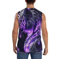 thumbnail image 4 of Balery Purple Pattern White Tiger Camisetas sin mangas para hombre, absorbe la humedad y protege contra el mal olor.-Medium, 4 of 7