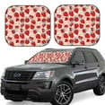 thumbnail image 6 of Kdxio Red Strawberry Print 2-Piece Sun Shade Front Windshield - Foldable Car Front Window Sunshades for Most Sedans SUV Truck, 6 of 6