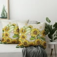 thumbnail image 5 of Sunflower Gnome Throw Pillow Cover 16 x 16 Set of 2 Spring Floral Flowers Pillow Cases Seasonal Summer Cushion Covers Cotton Linen Decorative Pillowcase Farmhouse Decor for Sofa Couch Home, 5 of 6