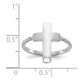 thumbnail image 3 of 14K White Gold Ring Band Themed Polished Textured Cross, Size 8, 3 of 3