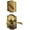 Antique Brass, variant on Schlage F59 Accent With Camelot Rose Left Hand Interior Active Trim with 12326 Latch and 10027 Strike Satin Nickel Finis