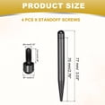 thumbnail image 2 of 4 Pcs 0.3" x 3" Tornillos de soporte de aleación de aluminio Kit de hardware de montaje en pared con 4 tornillos para colgar letreros de acrílico y vidrio, negro, 2 of 6