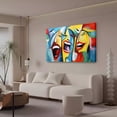 thumbnail image 3 of painting three figures with exaggerated facial expressions Poster Decorative Painting Canvas Wall Art Living Room Posters Bedroom Painting,Frame-style,08x12inch(20x30cm), 3 of 8
