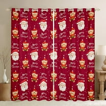 Castle Fairy Children Santa Claus Black Out Curtains,Cartoon Bear Curtains Pack of 2 (42x63 Each),Merry Christmas Bedroom Curtains,Lightweight Room Decor