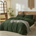 thumbnail image 2 of Washed Cotton Duvet Cover Set Linen Feel Natural Wrinkle Lightweight Comfy (King  Linen), 2 of 6