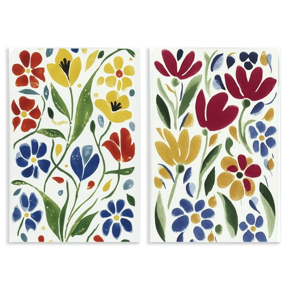 Stupell Industries Scandinavian Wild Flowers 2 Piece Wall Plaque Art Set design by Annabelle Hall, 15 x 10