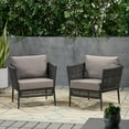 thumbnail image 3 of GDF Studio Sefora Outdoor Aluminum and Rope Club Chairs with Cushions, Set of 2, Black and Gray, 3 of 9