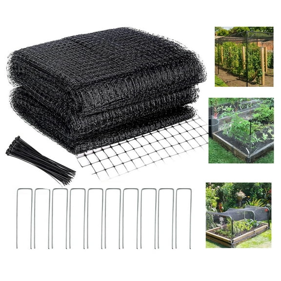 Garden Netting,7 x 100 Feet Deer Fence Netting,Bird Netting for Garden with 50Pcs Cable Ties,Reusable Protective Garden Netting for Protecting Vegetables Fruits Flower Bird Animals(Black)