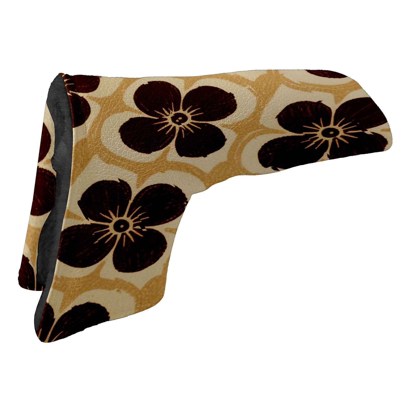 Golf Club Head Cover | Leather Golf Club Putte Headcover , Waterproof Golf Club Head Cover Set Driver Headcovers for Golf Clubs Men Women Brown Floral Design