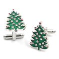 thumbnail image 1 of Gemelos hechos a mano de nieve muñeco de nieve Santa Navidad camisa tachuelas gemelos- árbol de Navidad Hugo Gemelos de Chrismas masculinos, 1 of 8