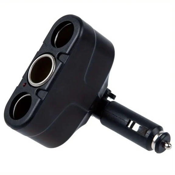 Unbranded 3 Way Car Cigarette Lighter Socket Splitter Charger Adapter Black 12V, 1-Pack