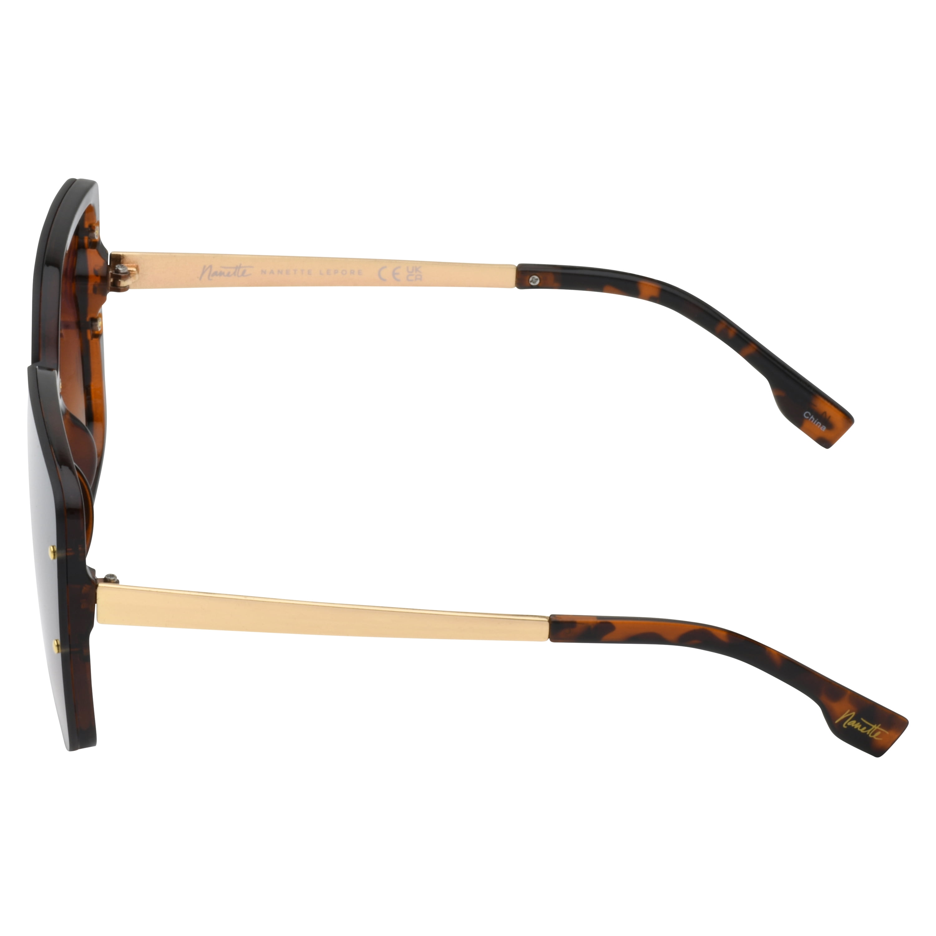 Nanette Lepore Women's NN387 Flush Lens UV400 Protective Square Fashion Sunglasses, 66mm