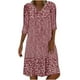 thumbnail image 2 of Puntoco Vestido De Manga Corta Con Cuello En V, Vestido Estampado De Manga Tres Cuartos De Verano Para Mujer Rojo Xxl, 2 of 6