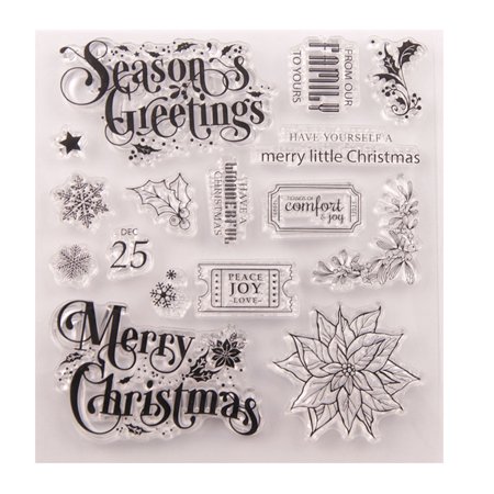 Christmas Snowflake Flower Silicone Clear Seal Stamp DIY Scrapbooking Embossing Photo Album Decorative
