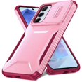 thumbnail image 1 of Rugged Case for Samsung Galaxy A55 5G with Slide Camera Cover & Drop Protection Pink, 1 of 6