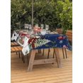 thumbnail image 2 of Outdoor Tablecloth with Umbrella Hole and Zipper, Blue Christmas Rectangle Table Cloth 60x120 Inch Waterproof Tablecloth, Xmas Snowman Truck Snowflake Tree Balls Picnic Table Cover for Patio Camping, 2 of 7