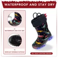 thumbnail image 4 of EUXTERPA Kids Light Up Dinosaur Rain Boots Winter Snow Warm Lined Boots for Boys Toddler Size 10, 4 of 7