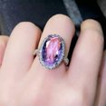 thumbnail image 2 of Elegant Oval Cut Cubic Zircon 925 Silver Ring Wedding Women Jewelry Sz 6-10, 2 of 7