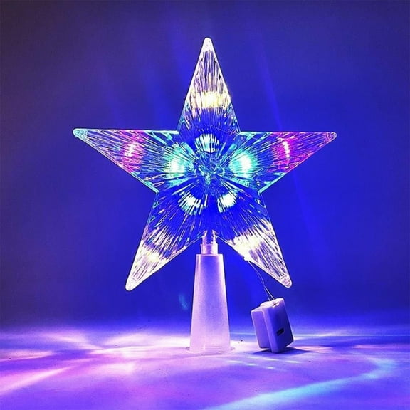 FastXmas Christmas Tree Topper Star Smart Treetop Colorful Modes Christmas Star LED Lighted USB Powered for Xmas Holiday Party Decorations Gift