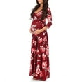 thumbnail image 2 of Maternity Dress for Photoshoot Pregnant Woman Print Wrap Adjustable Belt Multi-Function Dress, 2 of 5
