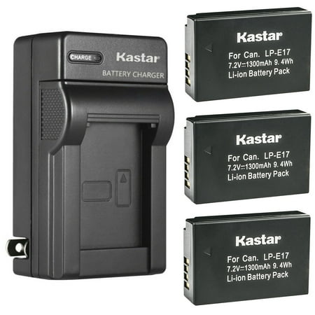 Kastar 3-Pack Battery and AC Wall Charger Replacement for Canon EOS RP EOS R10 Mirrorless Digital Camera KISS X8i KISS X9i Rebel SL2 EOS Rebel T6i EOS Rebel T6s EOS Rebel T7i Camera