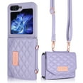 thumbnail image 2 of for Samsung Galaxy Z Flip 6 Case with Card Slots, [Crossbody Strap] [RFID Blocking] Women Girls PU Leather Wallet Case Lanyard Crossbody Bag Phone Case for Samsung Galaxy Z Flip 6,Purple, 2 of 9