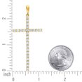 thumbnail image 2 of 925 Sterling Silver Mens Yellow-tone Cubic Zirconia Cross Religious Pendant Charm Necklace for Men, 2 of 2